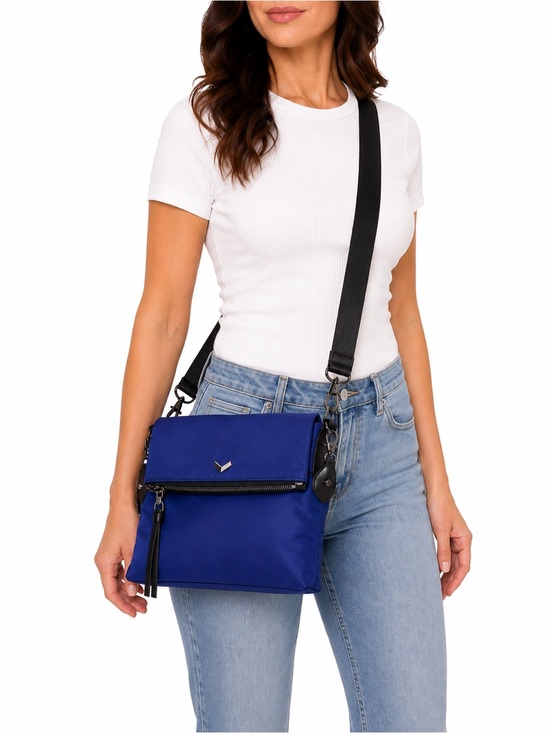 Botkier Handbags - NEW - Botkier Cobalt Blue Nylon Crossbody Bag Chrome Accents & Adjustable Strap